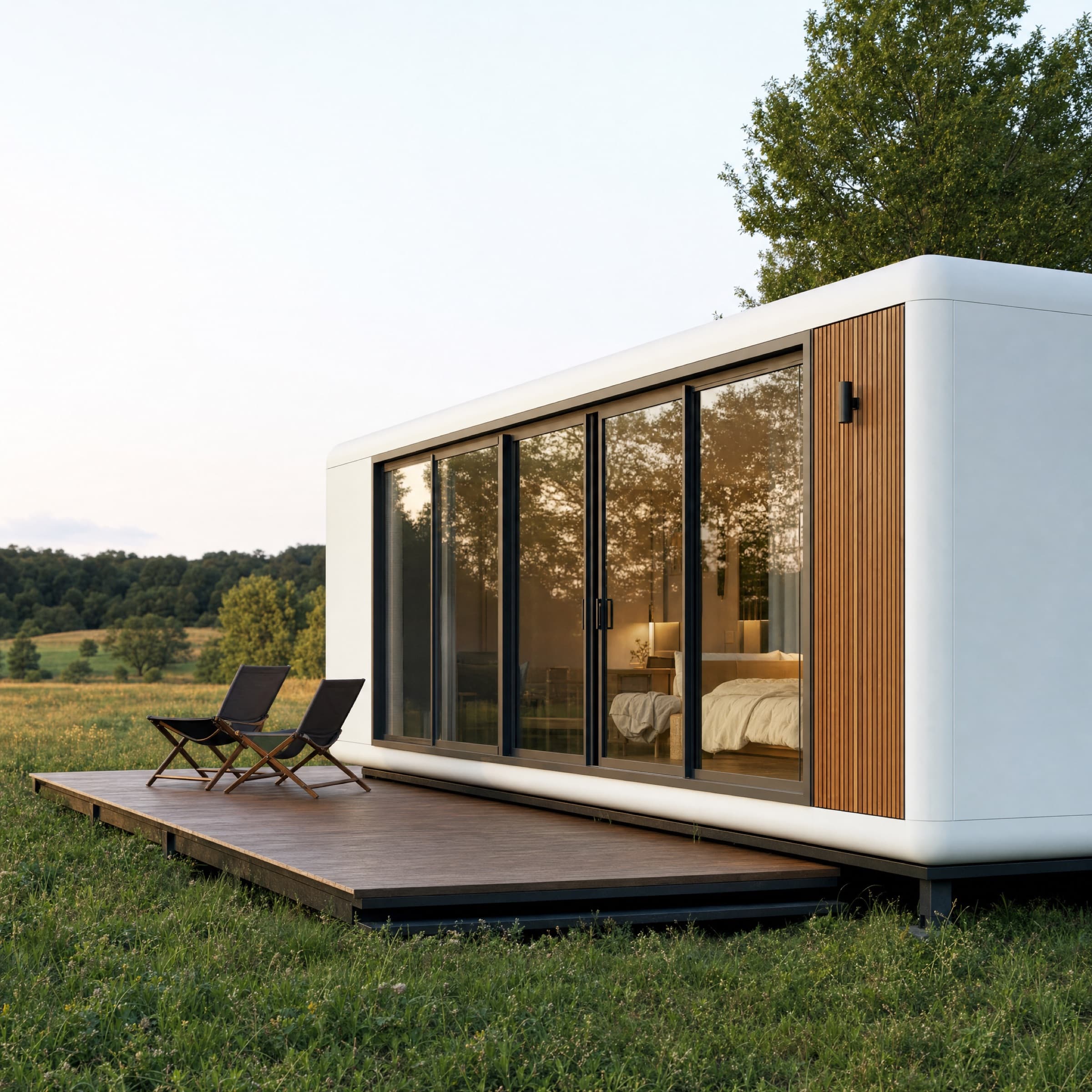 MODULR modular housing unit exterior with deck for park operators