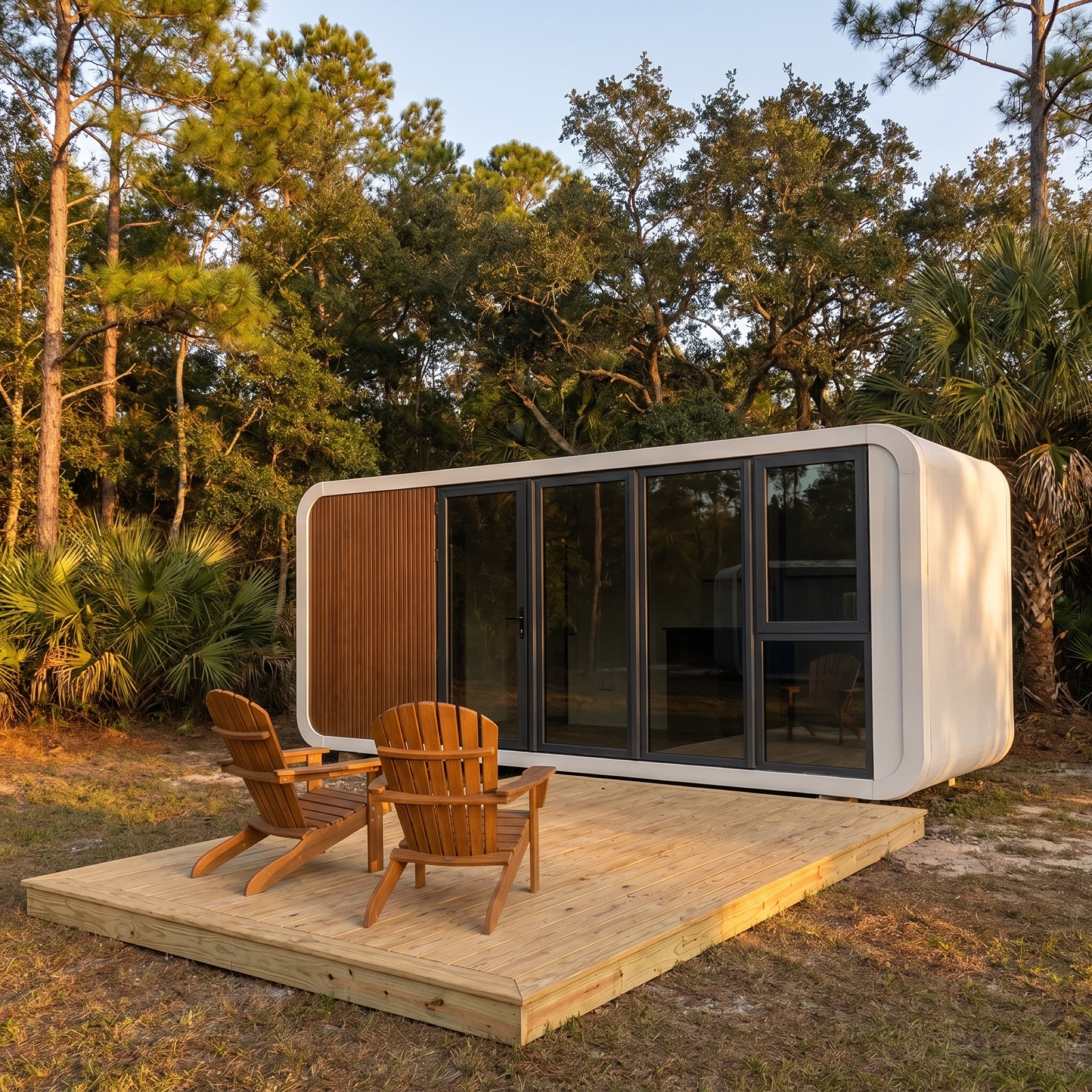 MODULR factory-built modular unit with private deck and outdoor seating